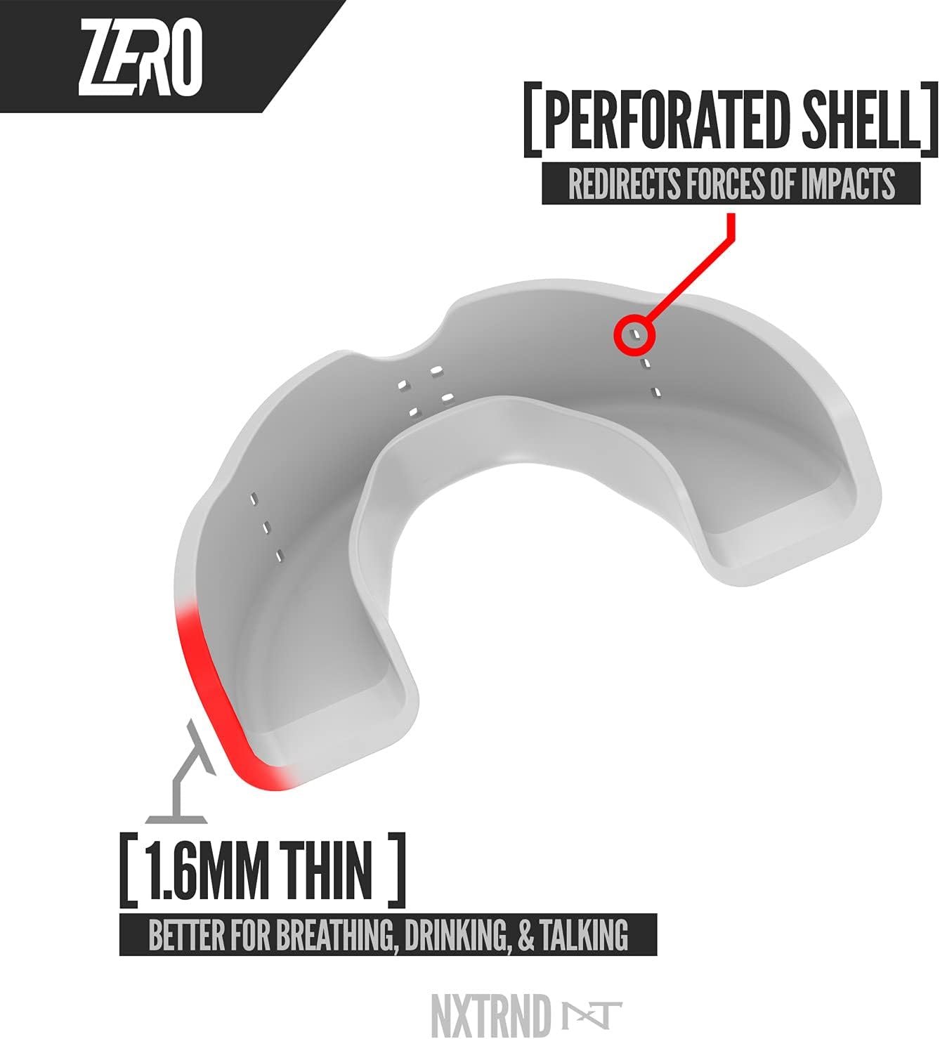 2 Pack Nxtrnd Zero Mouth Guard Sports – 1.6 mm Ultra Thin Professional Mouthguards for Boxing, MMA, Sparring, Wrestling, Football, Lacrosse and Other Sports, Mouth Guard Case Included (White) : Sports & Outdoors