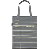 Out of Print Library Card Gray Tote Bag with Inner Pocket - Gift for Book Lovers