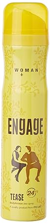 Engage Woman Deodorant, Tease, 165ml / 110g (Weight May Vary)