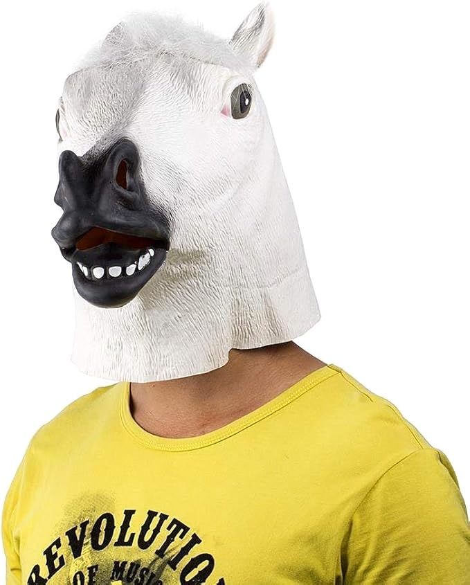 KIRALOVE Costume mask white horse woman dressed up Halloween