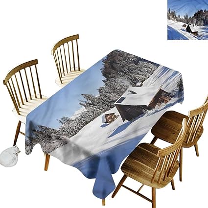Amazon Com Tim1beve Water Resistant Table Cloth Winter Log Cabins