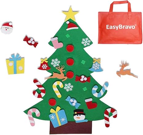 EasyBravo El árbol de Navidad del Fieltro de los 3.6FT DIY fijó + los  Ornamentos Desmontables 26pcs, Regalos Colgantes de Navidad de la Pared  para Las Decoraciones de la Navidad: Amazon.es: Hogar