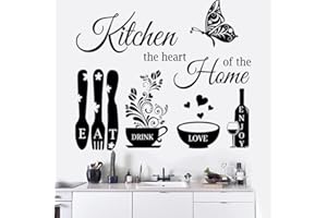 CASADECOR Kitchen Wall Stickers - The Heart of The Home Quotes Decals, Vinyl Wall Sign Art Decor for Dining Room and Living Room