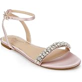 Jewel Badgley Mischka Daria Pearl and Crystal Flat Sandals