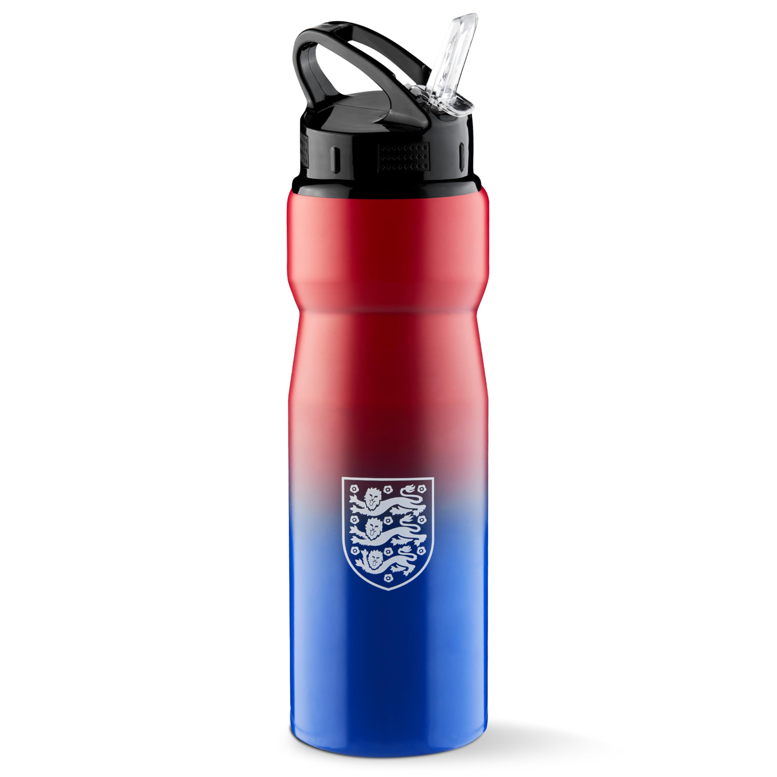England FA Water Bottle with Straw - Metal Water Bottle for Football Fans Sports Work School Gym Football Gifts for Him
