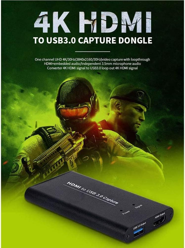 KuWFi Capture Card for Streaming Recording USB3.0 HDMI Game Video Capture Card Convert,1080P 60FPS/2K 30FPS Video Game Capture for Streaming Works for PS5/PS4/Switch/Camera/PC/OBS/DSLR//Xbox - Image 4