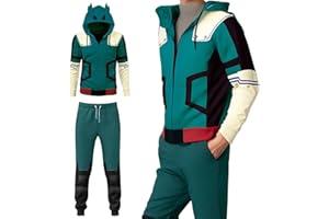 BIUTEY Anime Mha Hoodie and Sweatpants Midoriya Izuku Cosplay Hooded Pullover Sweatsuit Jogger Men's Tracksuits 2 Piece Set