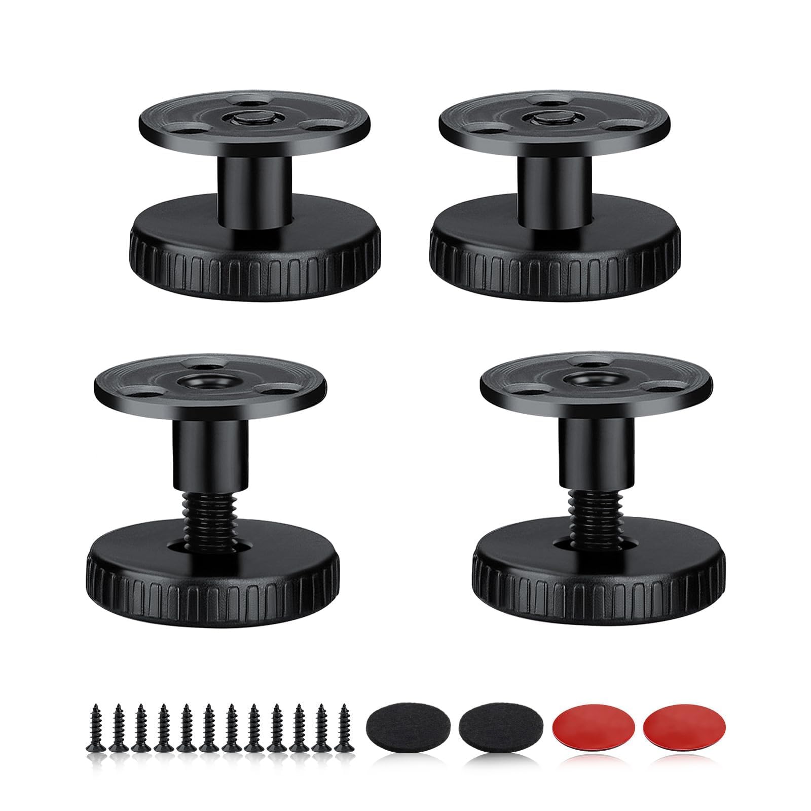 HERKINDNESS 27-40 mm Adjustable Furniture Legs, 4 Pieces Black Adjustable Foot, Adjustable Feet for Furniture, Two Installation Methods, for Tables, Other Furniture