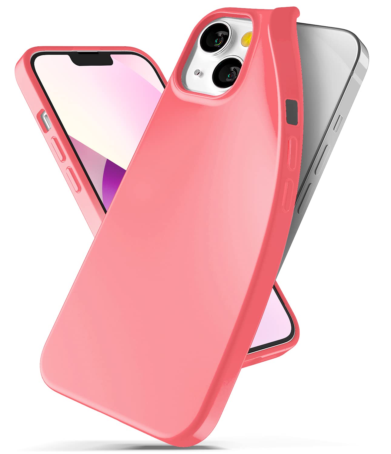 GOOSPERY Soft Feeling Jelly Compatible with iPhone 13 Mini Case, Silky Texture Rich & Vivid Colors Flexible TPU Protective Phone Cover (Flamingo)