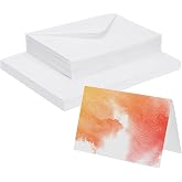 50 Sets Aquarellkarten Aus Baumwolle 4x6 Zoll – Mit Umschlägen, 300 GSM, Für Malerei, Dankeskarten, Kreativprojekte