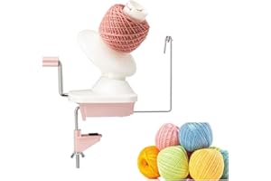 URBAMERICAN Yarn Winder, Knitting Yarn Ball Winder,Knitting Wool Winder Holder, Swift Table Top Hand Operated Winder,Manual Wool Yarn Cone Ball Winder ，Pink