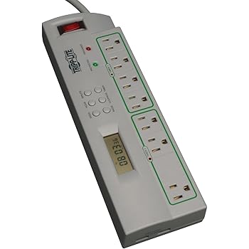 surge timer power strip outlet protector controlled cord usb digital tripp lite lifetime 8ft warranty insurance limited