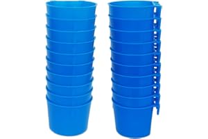 ORIBUKI Pack of 20 Chicken Feeder Cups for Cage Hanging Bird Waterer 8 OZ Rabbit Water Food Bowl Pigeon Feeding Dishes Bunny Poultry Coop Drinker Quail Seed Treats Dispenser Duck Drinking Bottle