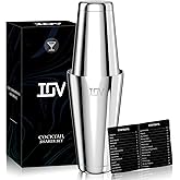 IOV Boston Cocktail Shaker Set, 18oz & 28oz Stainless Steel Weighted Shaker Tins, Metal Martini Drink Mixer for Bartending, Professional Bar Tools with Cocktail Recipe Guide
