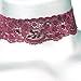 Twilight's Fancy Floral Elastic Stretch Lace Choker Necklace (Dark Red Burgundy, Large)