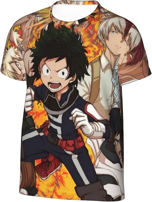 My Hero Academia Boy Shirts Anime 3D Print Short Sleeve