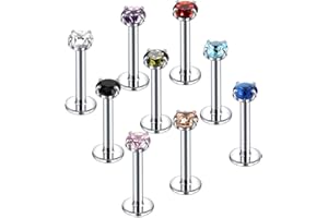 Xpircn 16G 18G Labret Monroe Lip Rings Nose Helix Tragus Earring Studs Piercing Jewelry 9-18PCS