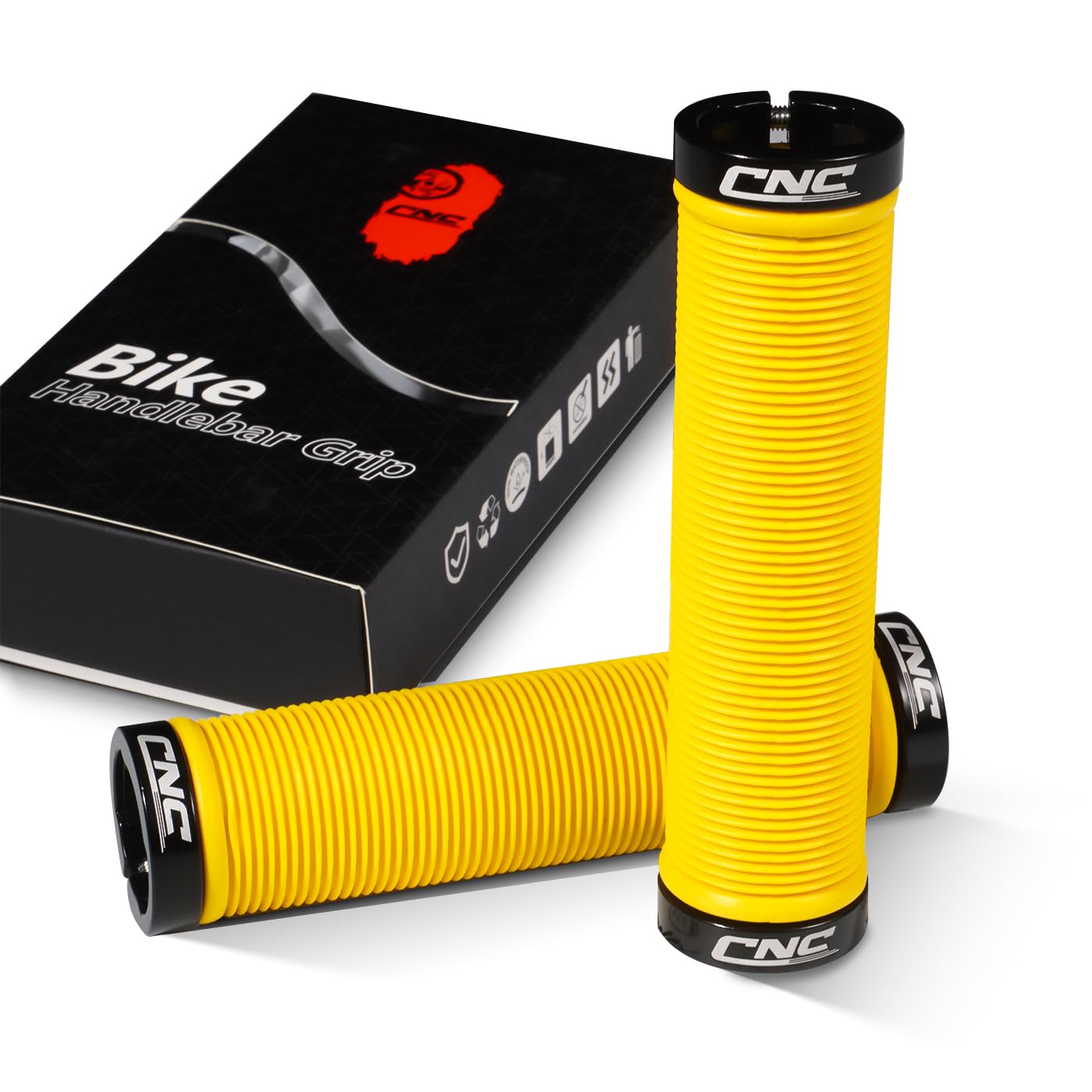 CNCLOL Mountain Bike Handlebar Grips,Bicycle Handlebar Grips for MTB/BMX,Yellow
