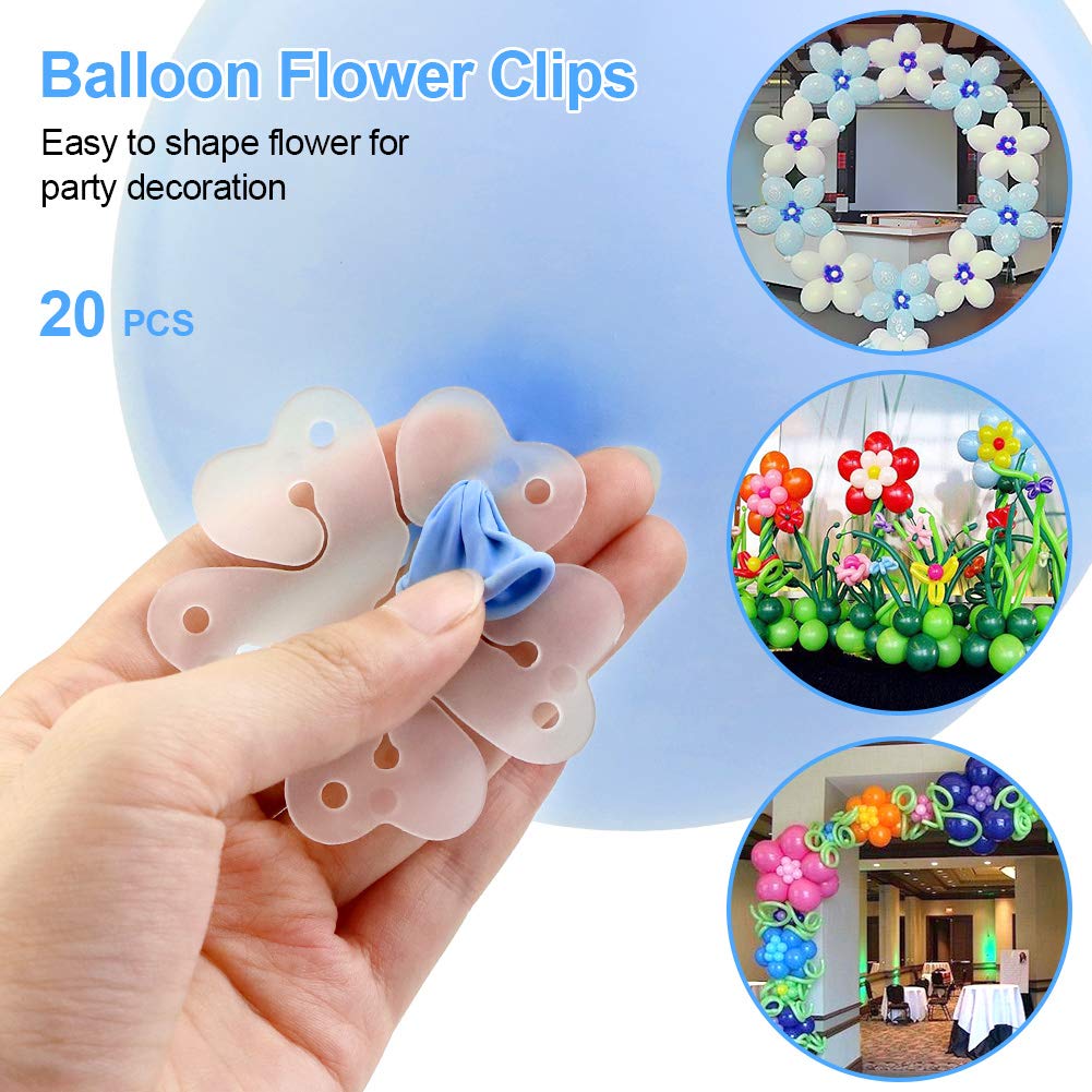 SENWOW Balloon Decorating Strip Kit for Arch Garland 32Ft Balloon Tape Strip, 2 Pcs Tying Tool, 200 Dot Glue, 20 Flower Clip for Party Wedding Birthday Xmas Baby Shower DIY