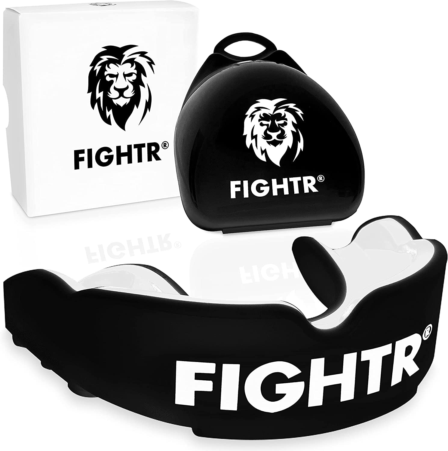 FIGHTR® Premium Mouth Guard - for Excellent Breathing & Easy to fit | Sports Mouth Guard for Boxing, MMA, Football, Lacrosse, Hockey and Other Sports | incl. hygienic Box