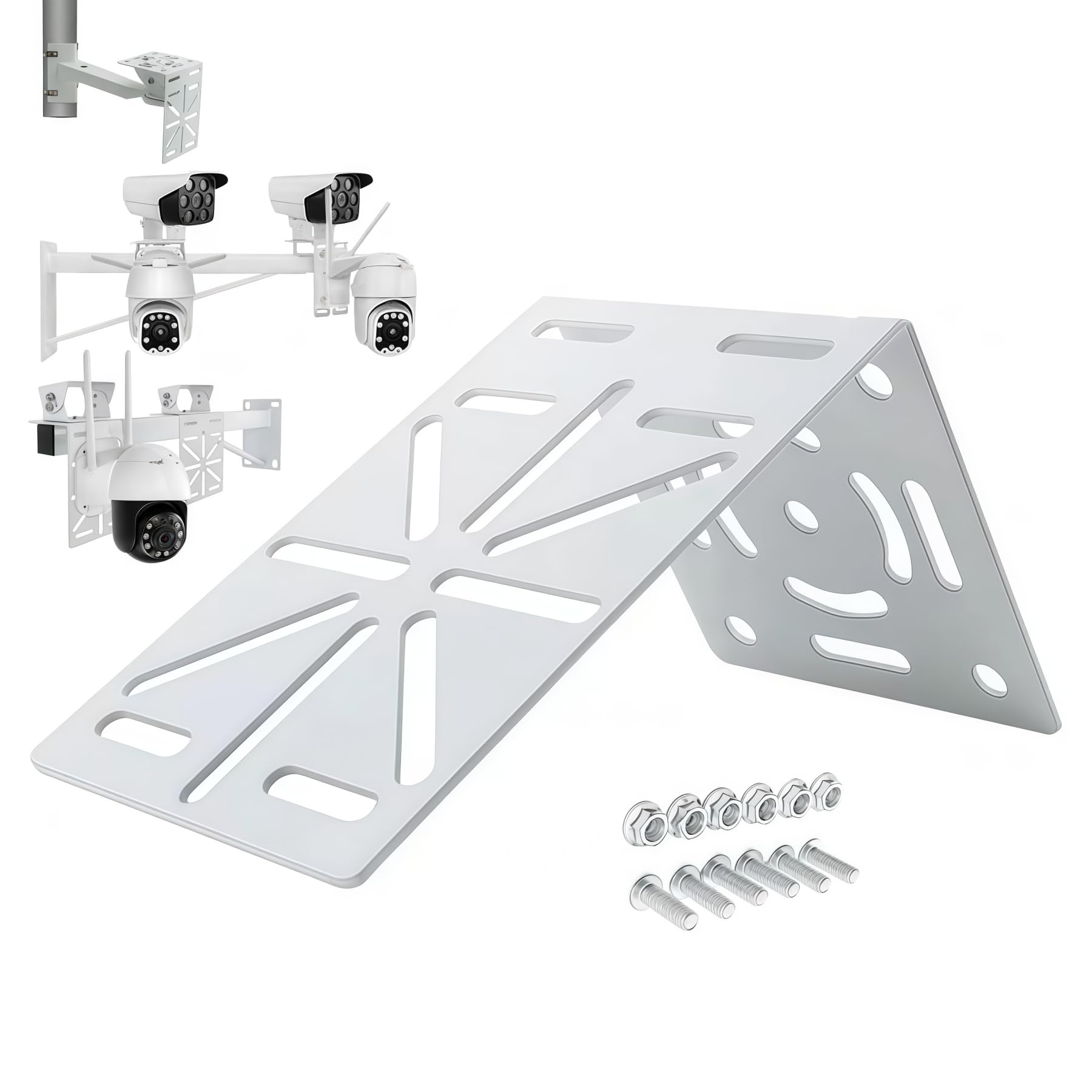 CTXSumTec CCTV Mount Bracket, L-Shape Security Mount Plate, Universal Wall Ceiling Mounting Brackets Extension Support for Security CCTV Hikvision Dome Surveillance Camera