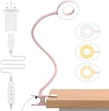 iZELL LED Desk Lamp with USB Adapter 3 Color Modes 10 Brightness 40cm Arm