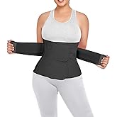 QEESMEI Postpartum Belly Band Abdominal Binder Post Surgery C-section Belly Binder Wrap Girdle Recovery Belt Back Support (Small/Medium, Black)