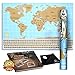 Mr Columbus Scratch Off World Map Poster – with Country Flags, for Travel, Education, and Fun – Perfect to Travelers and Childrenּ+Free Ebook, Scrtcher, Wiping Cloth and Tube