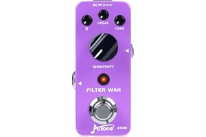 AITONE Wah Pedal Dynamic Auto Wah Guitar Effect Pedals Envelope Filter True Bypass for Electric Guitar and Bass (AT-08)