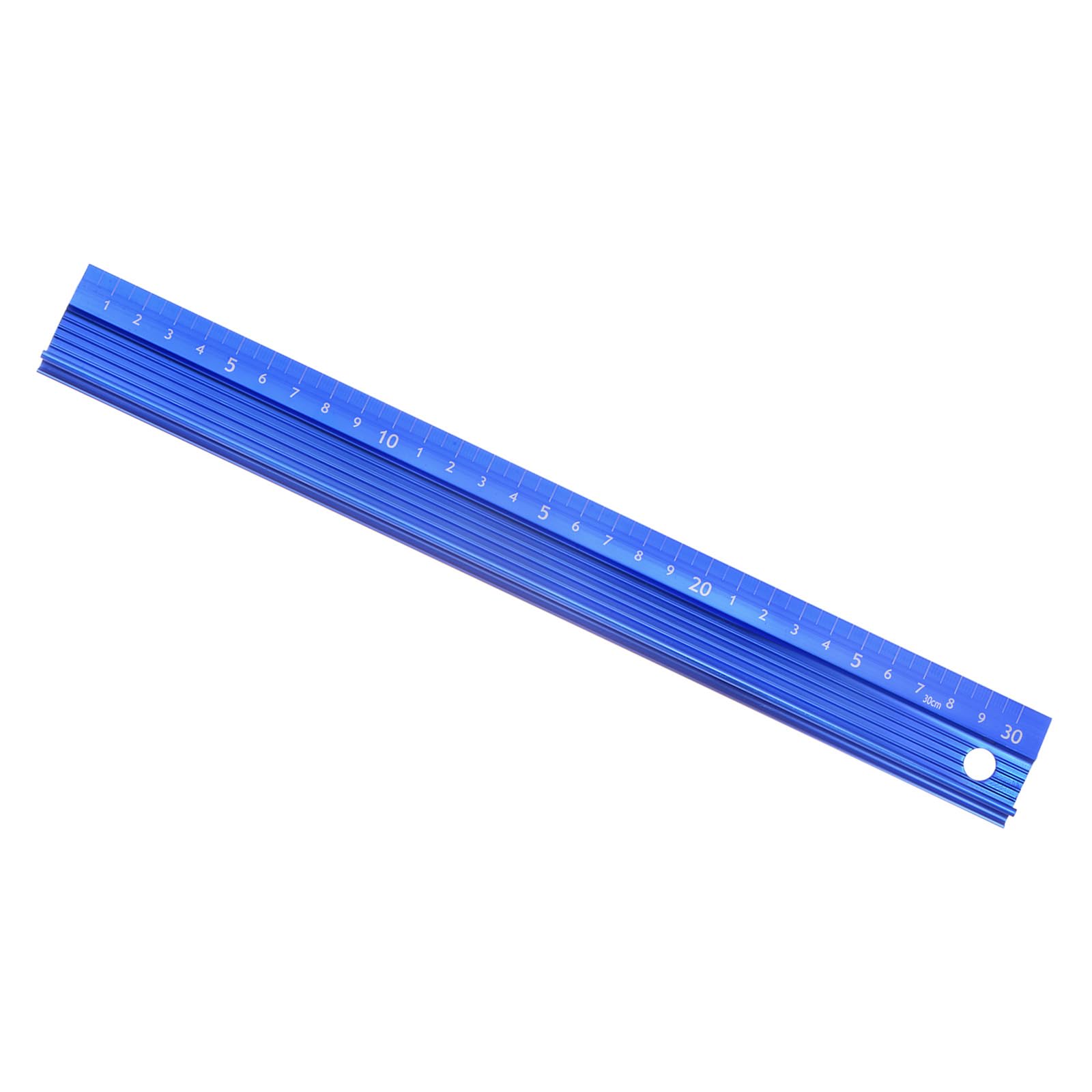 Kozelo Aluminum Alloy 30cm Precision Ruler - Blue, 1mm, 35mm Width, 12.5mm Thickness, Office Use, Anti-Slip, Anti-Leakage