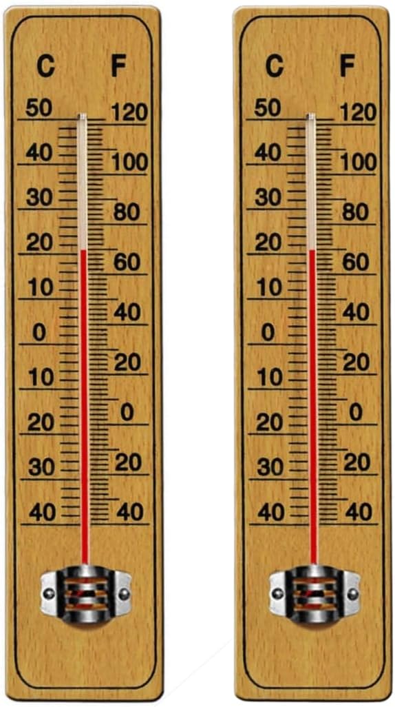 LND Gifts 2 Traditional Wooden Room Thermometer Indoor Outdoor UK Made