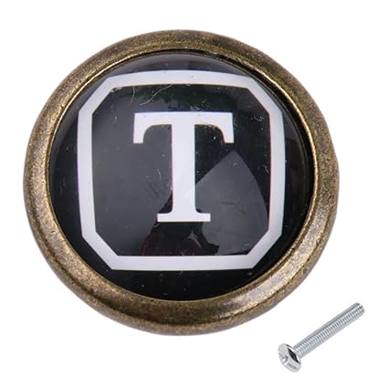 ShoppingLane Vintage Cabinet Door Drawer Bin Dresser Handle Pull Knob Hardware Letter T