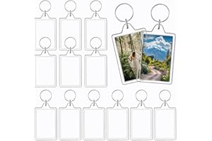 REDANHA 12pcs Acrylic Photo Frame Keychain Holder 2 x 3 In Picture Insert Blank Keyring Clear Picture Holder for DIY Craft