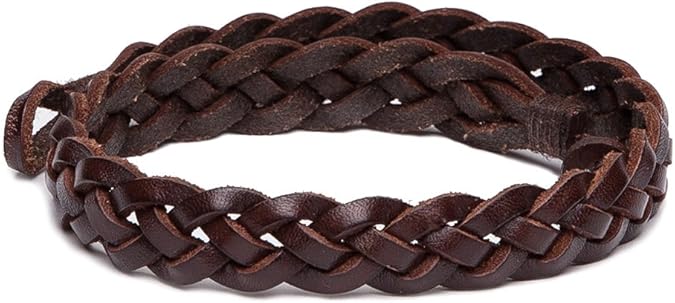 Amazon.com: Polo Ralph Lauren Men's Braided Leather Double Wrap Wrist Strap Bracelet Accessory 