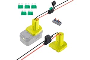 ANZTEK Upgraded Power Wheels Adapter for Ryobi 18V Battery with Fuse & Wire terminals,Power Connector for Rc Car, Robotics,Rc Truck, DIY,Work for 18V P100 P102 P103 P107 P108 Li-ion & Ni-CD Battery