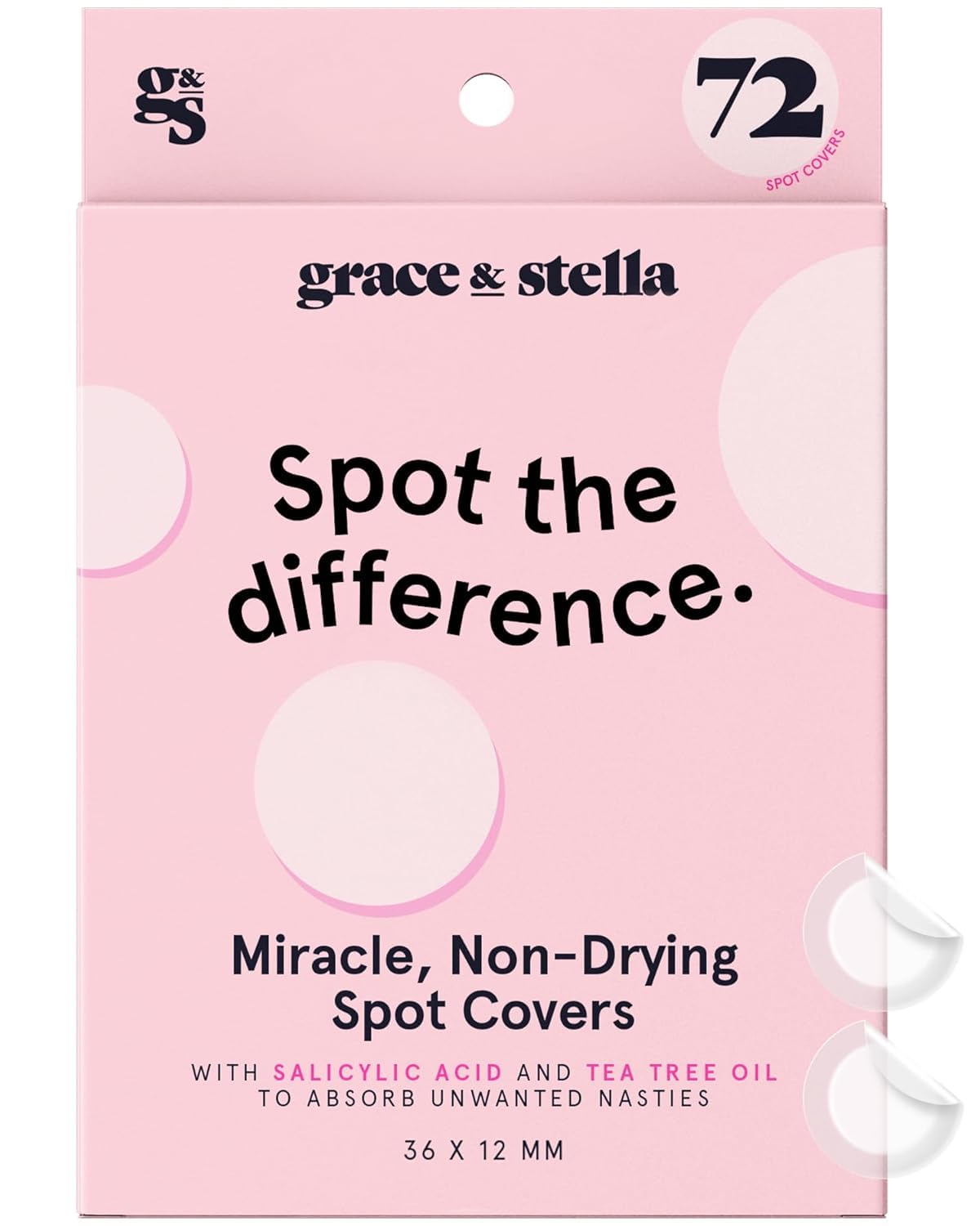 grace & stella Award Winning Spot Patches (Invisible, 72 Count) - Dermatologist Tested Hydrocolloid Pimple Patches - Absorbs Gunk & Flatten Breakouts - Acne & Blemish Treatment - Vegan & Cruelty Free