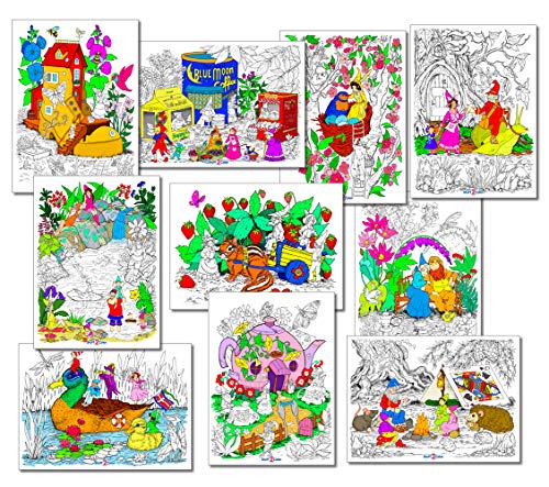 Stuff2Color Gnome Bundle - 10 Coloring Poster Pack (Heavy Cardstock)