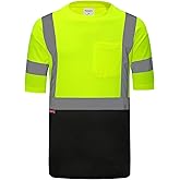 ProtectX High Visibility Short Sleeve Shirts Reflective Hi Vis Safety Shirts for Men and Women Shirts for Construction 1 Pack