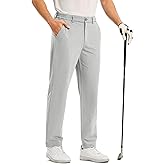 BGOWATU Men's Stretch Golf Pants Lightweight Quick Dry Business Pants Work Dress Casual Travel Pants with Zipper Pockets