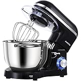 Aucma Stand Mixer,6.5-QT 660W 6-Speed Tilt-Head Food Mixer, Kitchen Electric Mixer with Dough Hook, Wire Whip & Beater (6.5QT