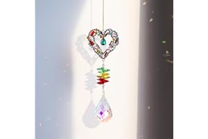 Beautiful Glass Heart Suncatcher - Infuse Your Space with Joyful Colors, Perfect for Home Decor