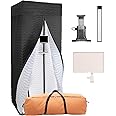 Voctent Portable Vocal Booth - Studio Grade Echo-Free Recording Booth for Voiceover, Podcast & Singing, Home Studio/Sound Isolation Booth with Light & Travel Bag (WAVE-BLK+WHT, L)