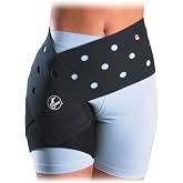Cramer Groin Hip Spica Support For Groin Strain, Groin Sprain, Hip Replacement, Sporting &amp; Hip Flexor Injuries, Sciatica Nerve Ache Relief, Adjustable Neoprene Compression Wrap, Injury Recovery, Black