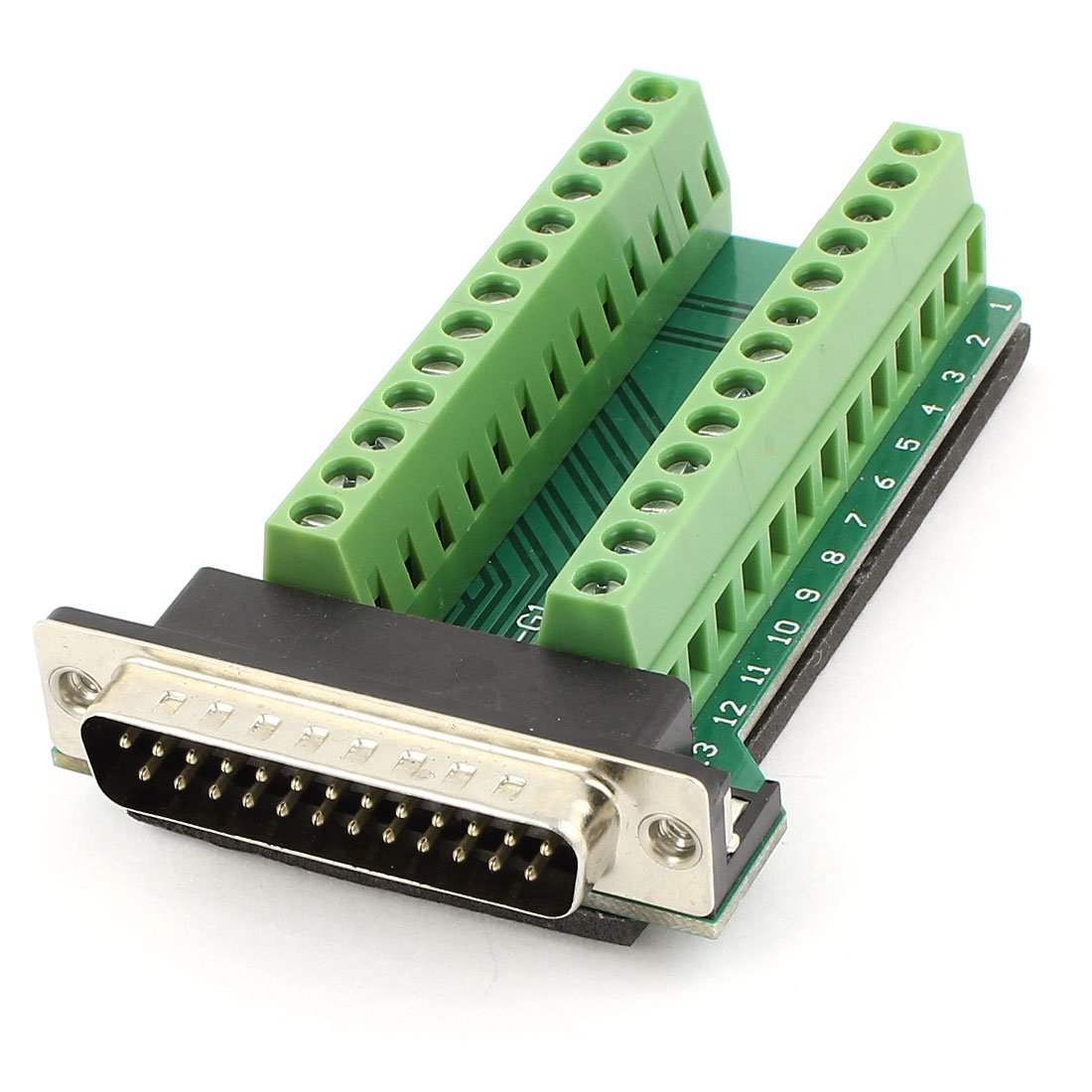 Sourcingmap DB25 25Pin Male Adapter Board RS232 Serial to Terminal Signal Module