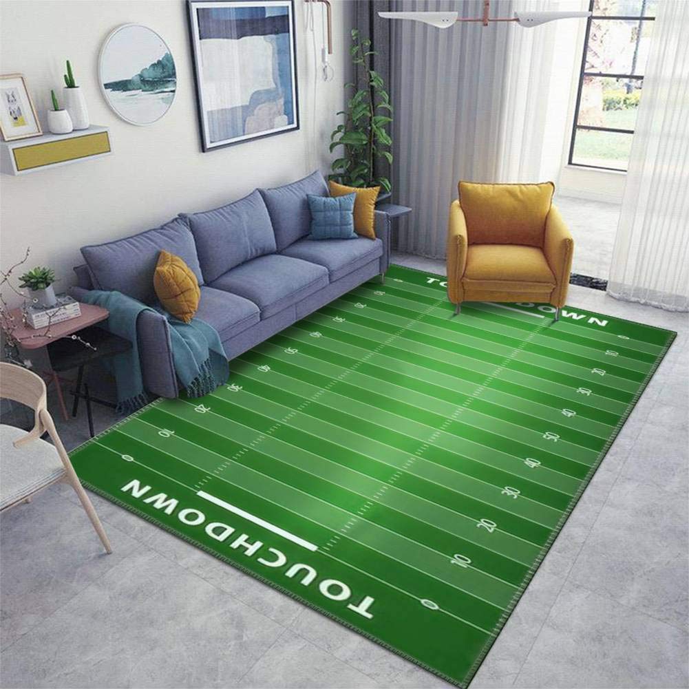 Photo 1 of Home Area Runner Rug Pad American Football Field Background with Artificial Turf Soccer Field Thickened Non Slip Mats Doormat Entry Rug Floor Carpet for Living Room Indoor Outdoor Throw Rugs