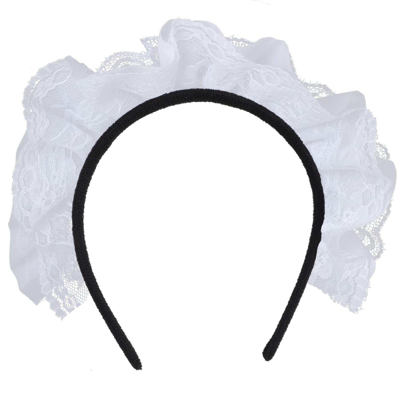 Yewong French Maid Cleaning Lady Costume Accessories Set Anime Lace Hair Hoop Ruffled Apron Feather Duster for Maid Dress Up