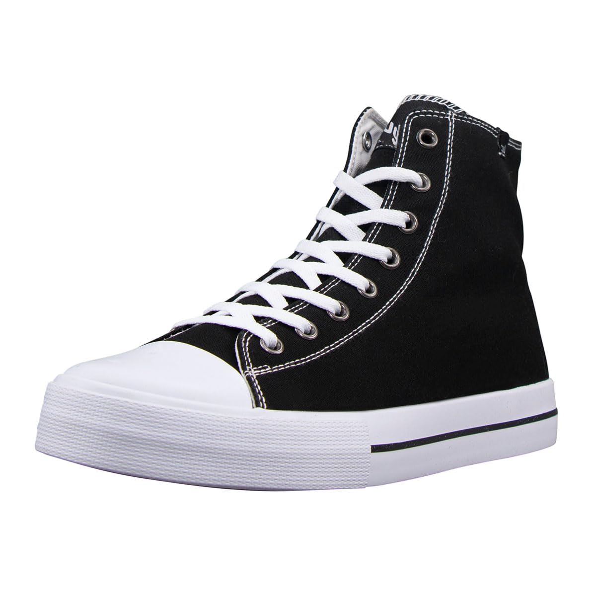 Lugz Men’s Stagger Hi Fashion Sneaker, Black/White, 6.5 M US