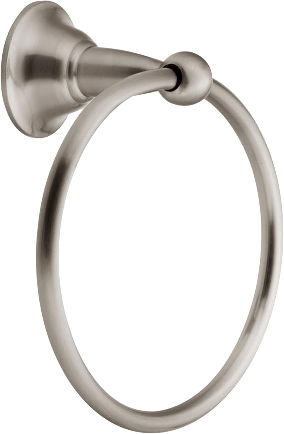 Moen DN6886BN Sage Single Post Bathroom Hand Towel Ring, Spot Resist Brushed Nickel - Moen Sage Collection - 