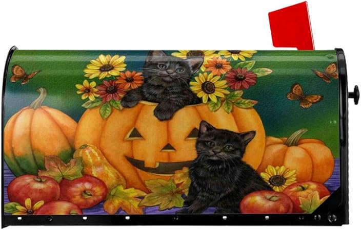 Amazon Com Foruidea Fall Kittens Pumpkins Mailbox Covers Magnetic