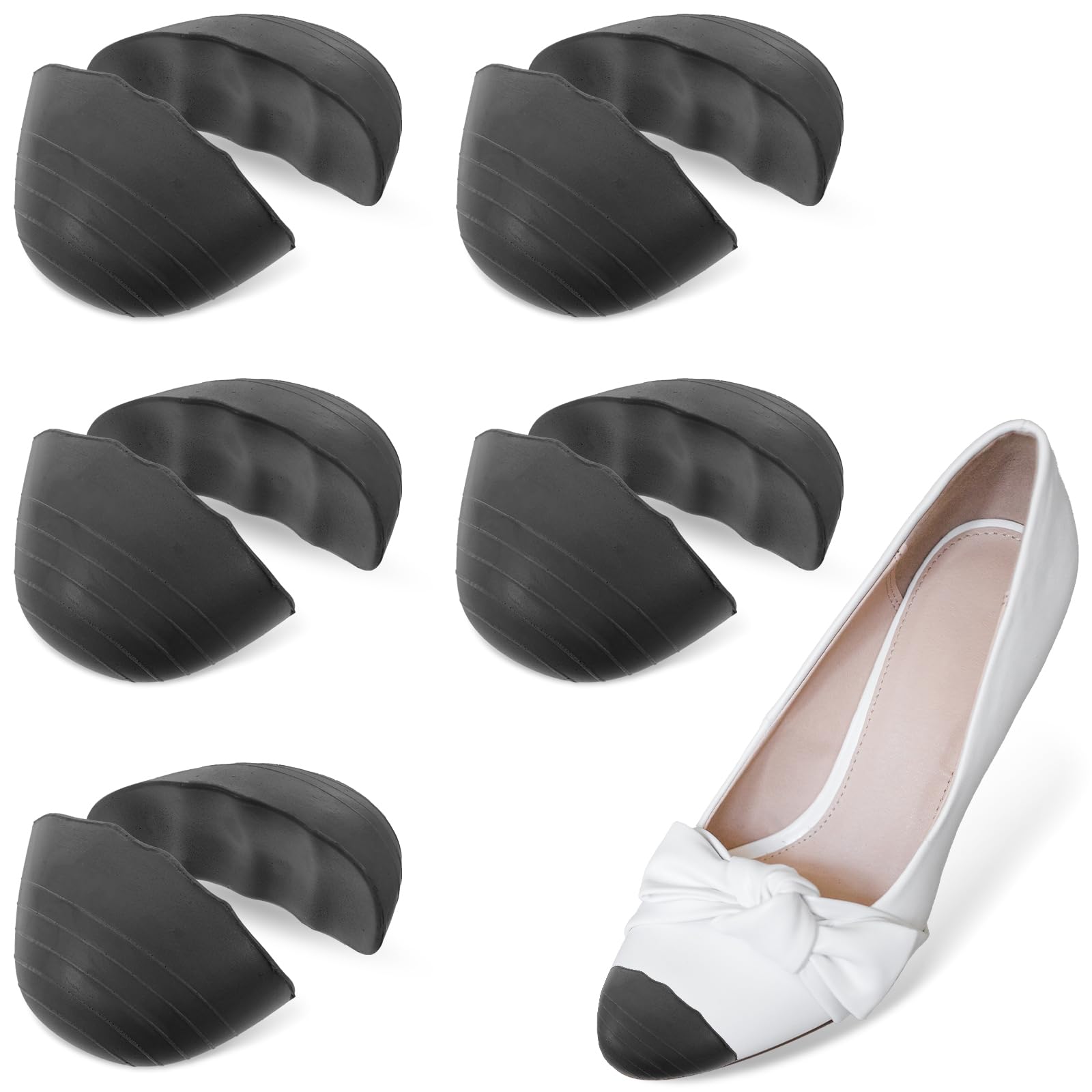 Photo 1 of 10pcs Reusable Shoe Toe Filler Inserts, Soft Sponge Adjustable Toe Inserts to Make Shoes Fit Tighter for Women Men, Pumps, Flats, Sneakers (Black)